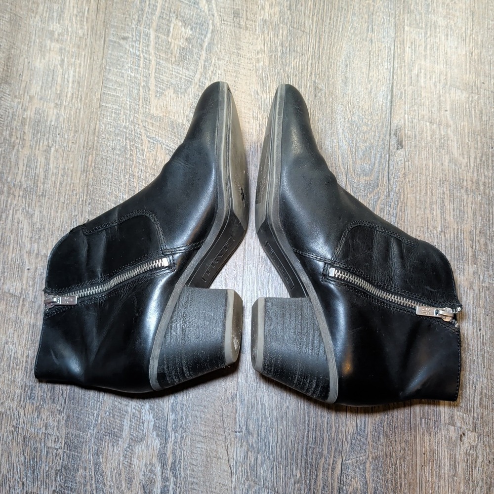 Frye Womens Jennifer Black Leather Pointed Toe Side Zip Ankle Booties Size 8.5 - Picture 9 of 13